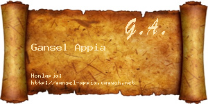 Gansel Appia névjegykártya